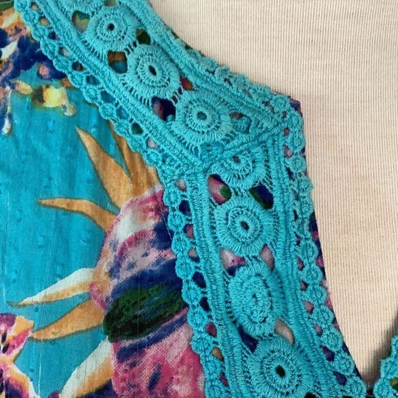 Anthropologie Kitsch & Pop Boho Lace Blouse Top Tassel Tie Women’s M/L - Picture 7 of 10